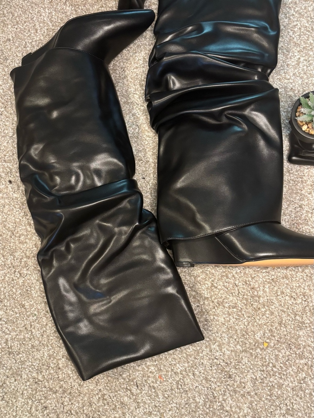 Black Slouchy Knee-High Women’s Boots